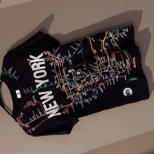 MTA Womens Shirt New York Map Subway Line Small